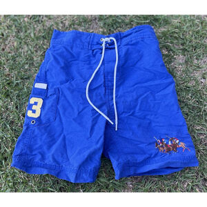 Polo Ralph Lauren 3T Blue Shorts Pony Embroidered Polo Player Logo Drawstring